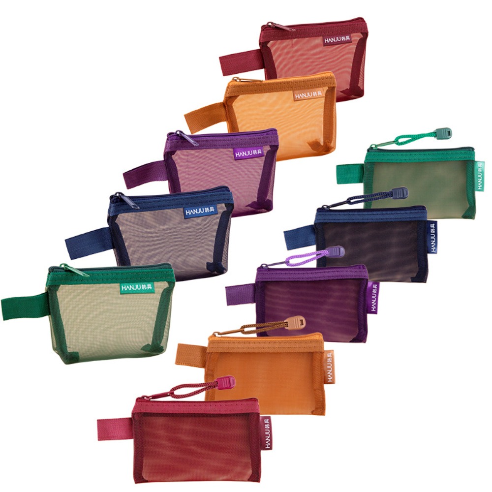 Wallets - Tragbare Reisetasche aus Netzstoff, Mini-Nylon-Netz-Geldbörse, Kosmetiktasche