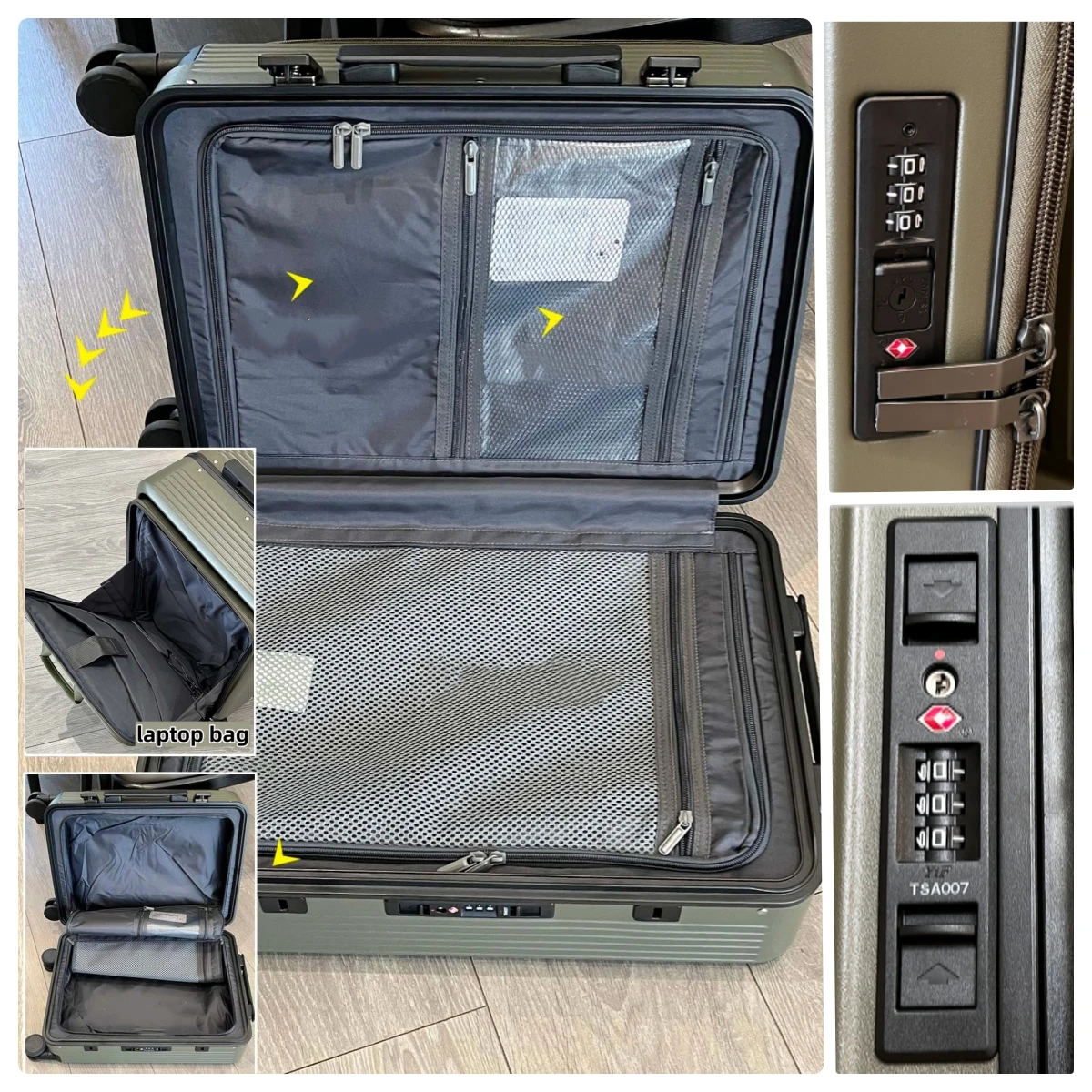 2-in-1-Koffer, abnehmbarer Ruc – Aluminum Frame Carry On Luggage Bewertung und Preis